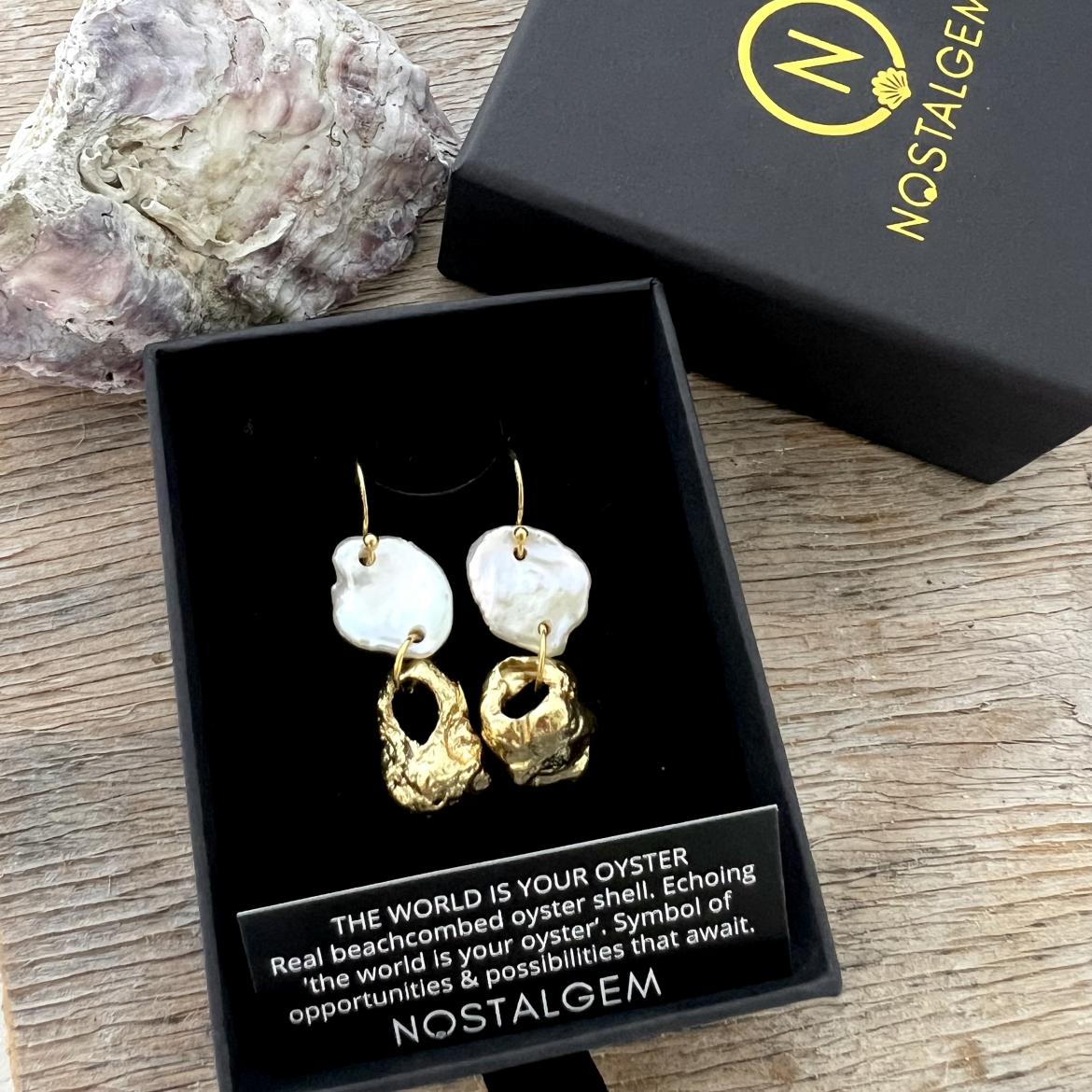 The World Is Your Oyster Shell & Pearl Earrings