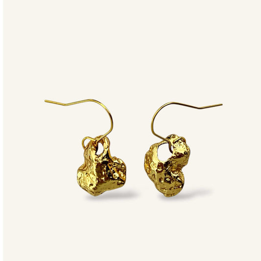 The World Is Your Oyster Shell Gold Dipped Hook Earrings