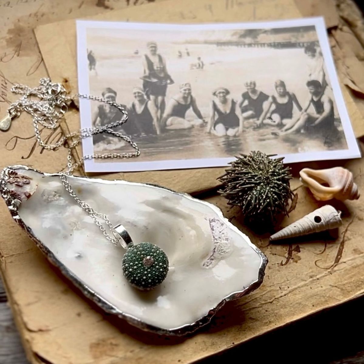 Oyster Shell Silver Gilded Jewellery Dish x 1