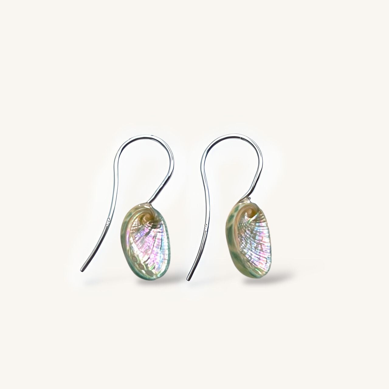 Paua Shell French Hook Earrings (Lacquered)