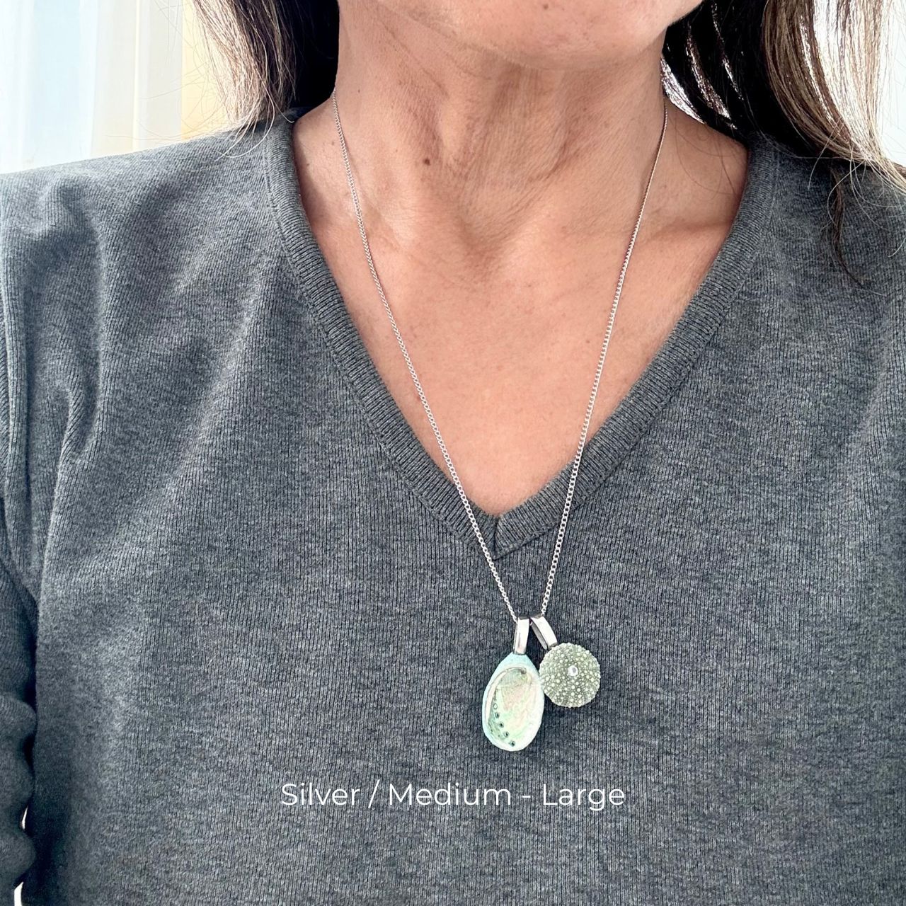 Paua & Kina Shell Pair Necklace (BEST SELLER)