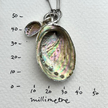 Mother & Child Paua Shell Silver Dipped Large Necklace 3