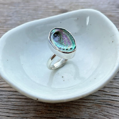 Farm Paua Shell 15mm Adjustable Sterling Silver Ring