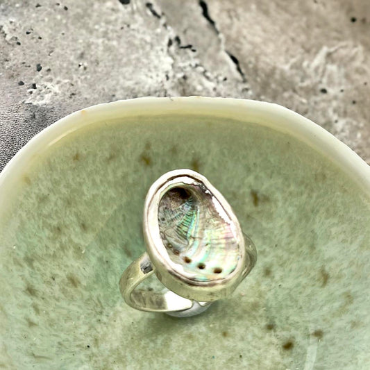 Sterling Silver Paua Shell 16mm Ring [Seconds]