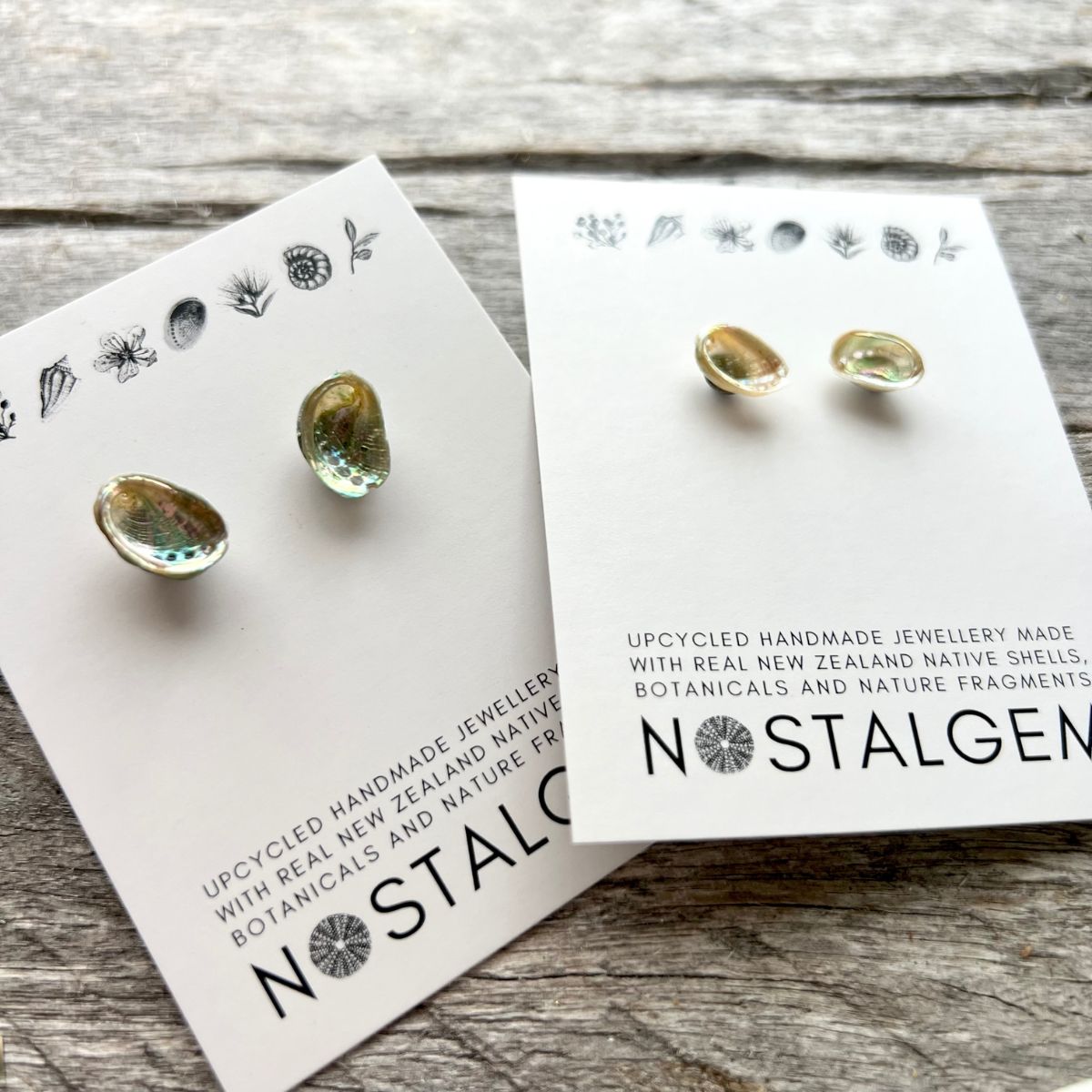 SS35 Tiny Farm Paua Shell Stud Earrings