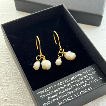 Baroque Pearl Perfectly Imperfect Mother & Child Earrings