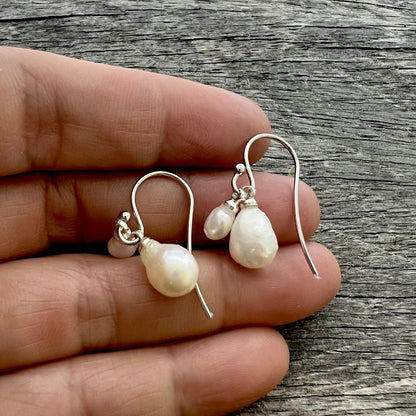 Baroque Pearl Perfectly Imperfect Mother & Child Hook Earrings