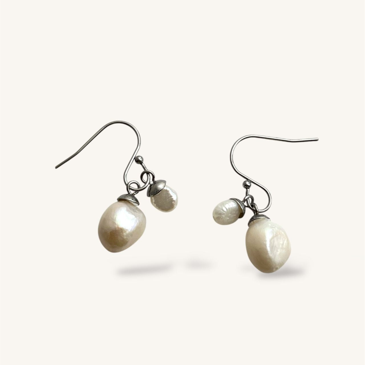 Baroque Pearl Perfectly Imperfect Mother & Child Hook Earrings