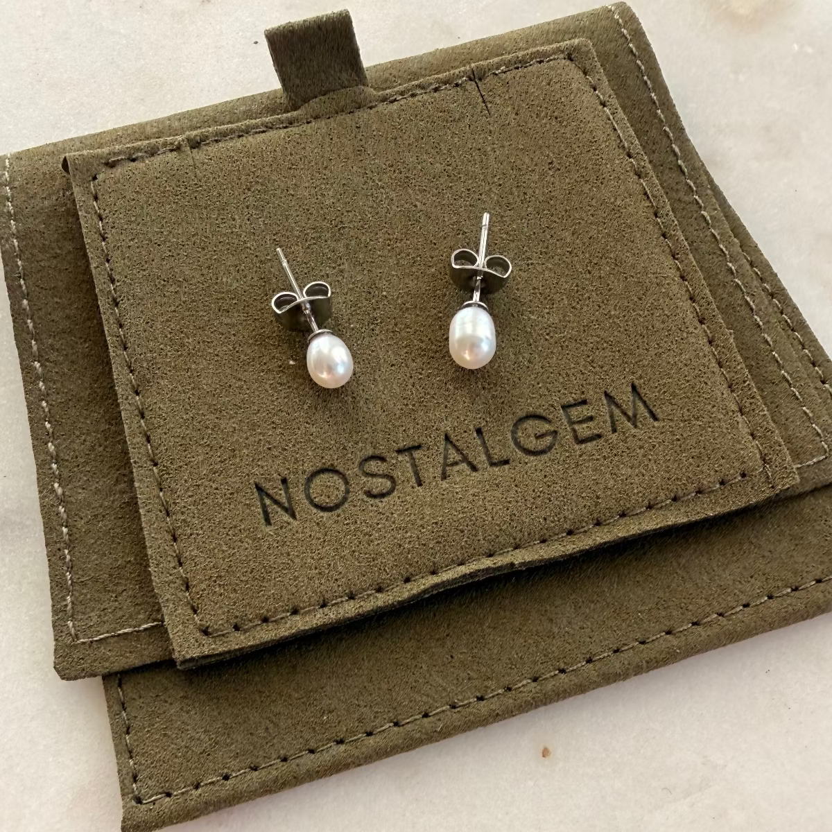 Tiny Freshwater Floral Bud Pearl Stud Earrings