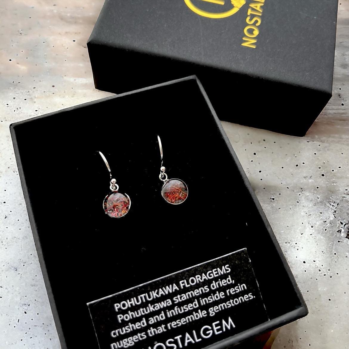 Pohutukawa Floragem Necklace and Hook Earrings