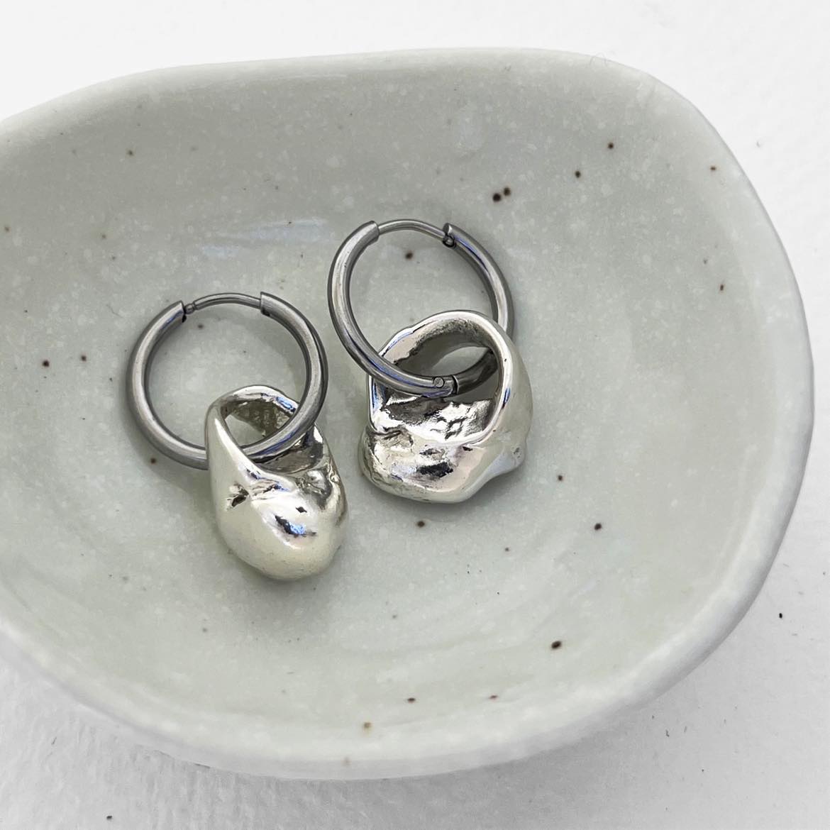 VIP ONLY - Worn out Sea Snail Shell (Pupu Nerida) Hoop Earrings