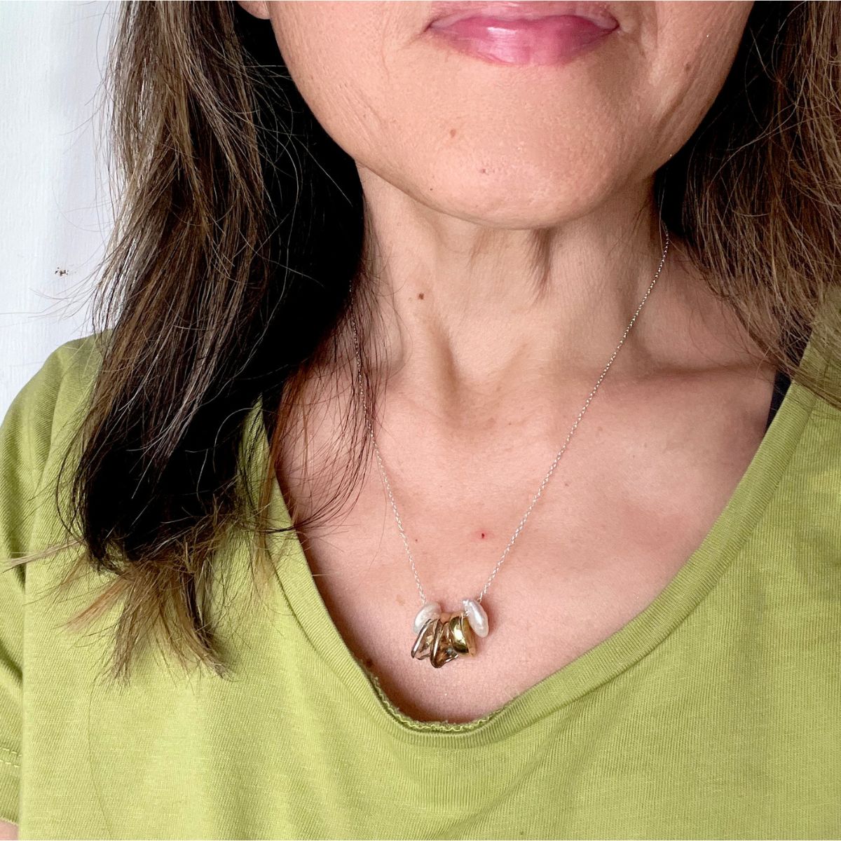 Pupu Trio & Pearls Unity In Imperfection Necklace