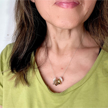 Pupu Trio & Pearls Unity In Imperfection Necklace