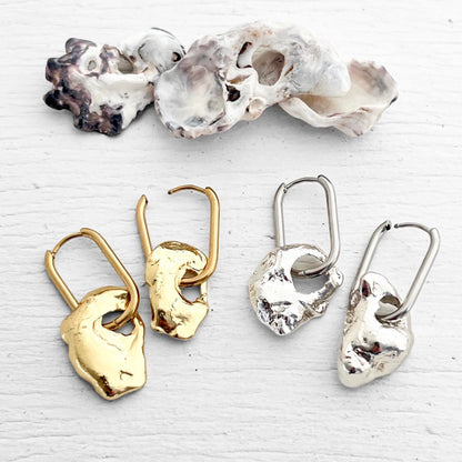 VIP ONLY - Worn Out Oyster Shell Hoop Earrings