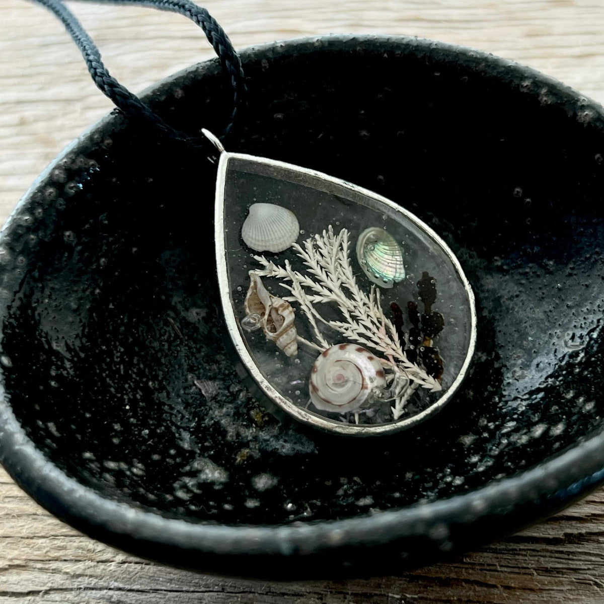 Tiny Tidal Treasures Necklace - Silver Teardrop