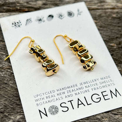 SS10 - Tiny Stacking Stone Gold Dipped Earrings