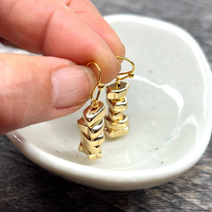 SS10 - Tiny Stacking Stone Gold Dipped Earrings