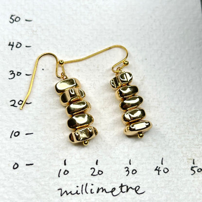 SS10 - Tiny Stacking Stone Gold Dipped Earrings