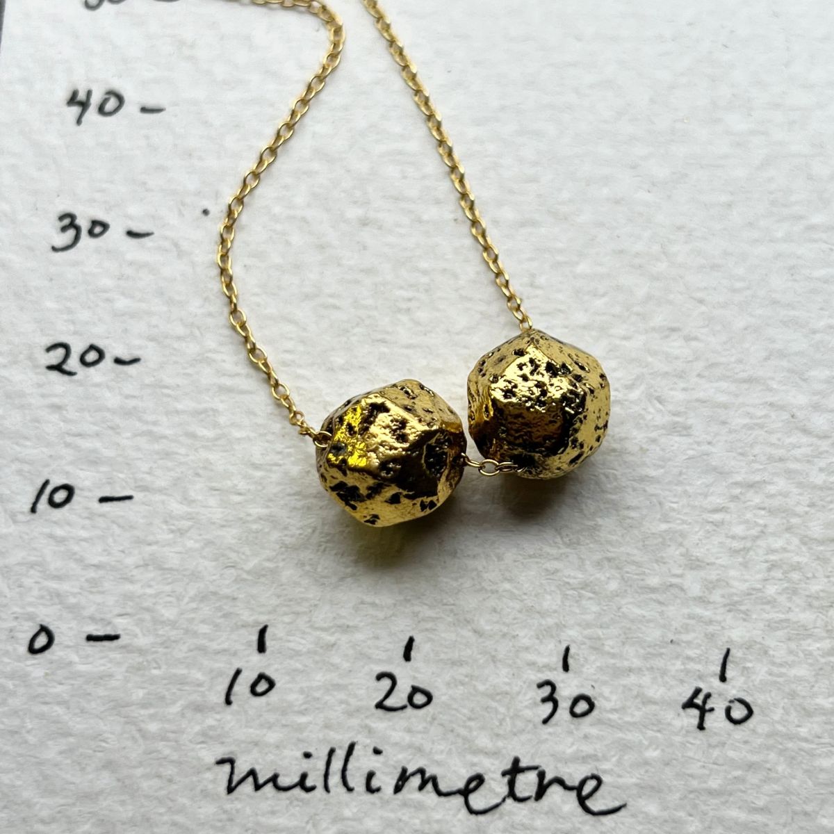 SS24 - Lava Stone Dipped in Gold Couple Necklace