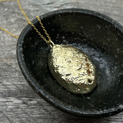 SS29 - Paua Shell Large Gold Pendant Only