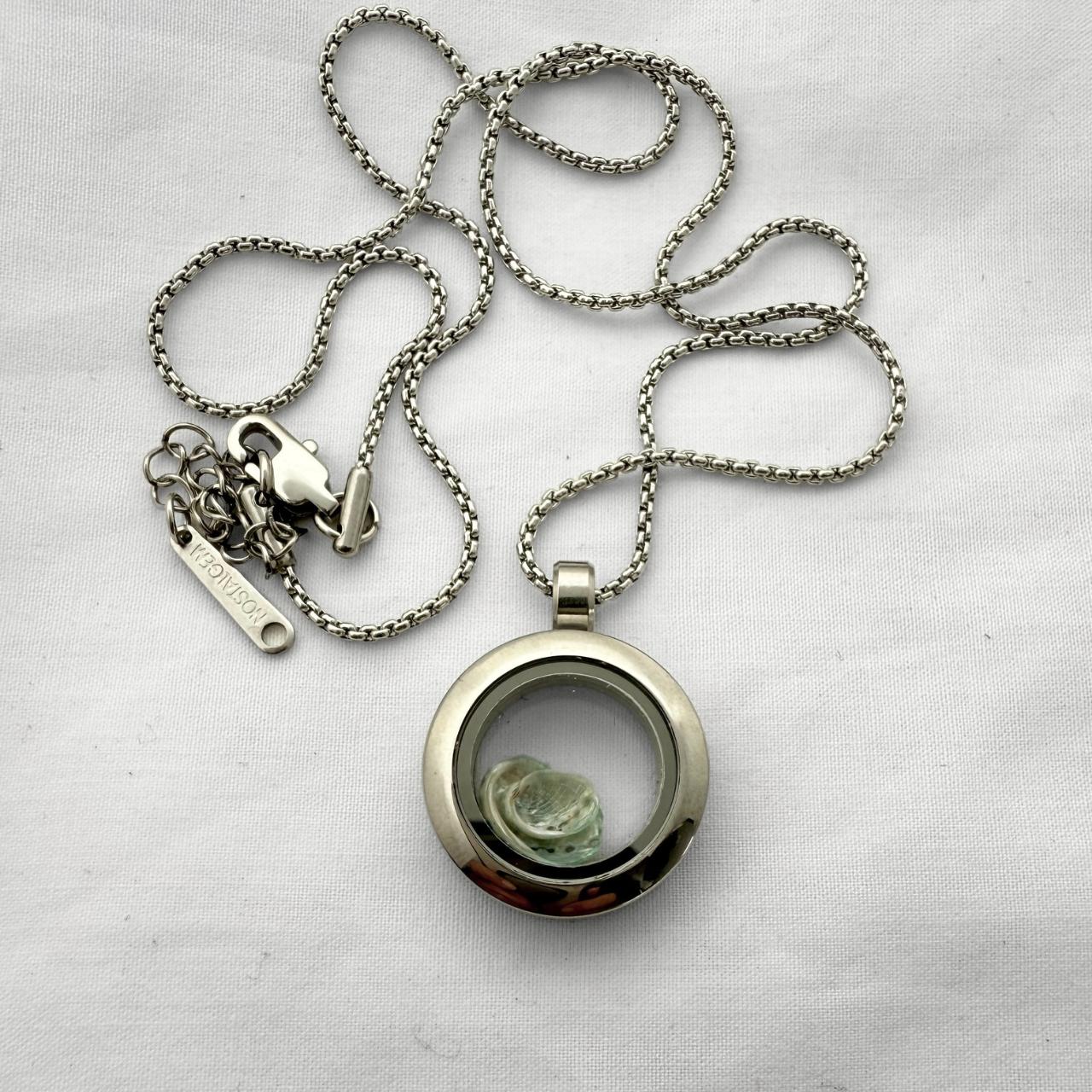Nature story keeper locket necklace with paua shell inside, handmade jewellery