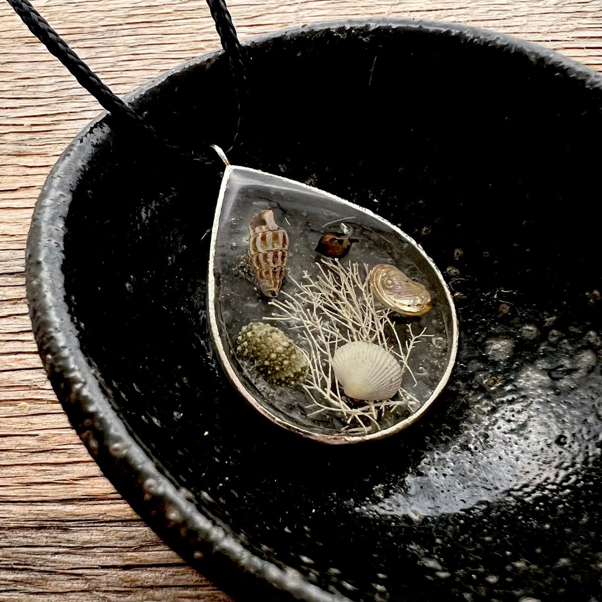 Tiny Tidal Treasures Necklace - Silver Teardrop