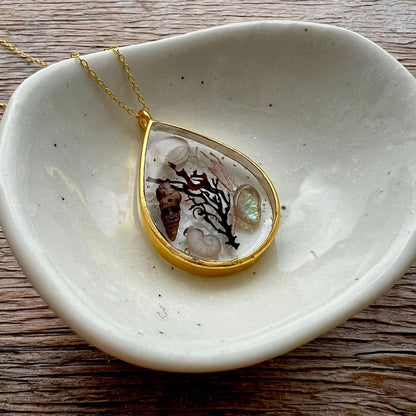 Tiny Tidal Treasures Necklace - Gold Teardrop