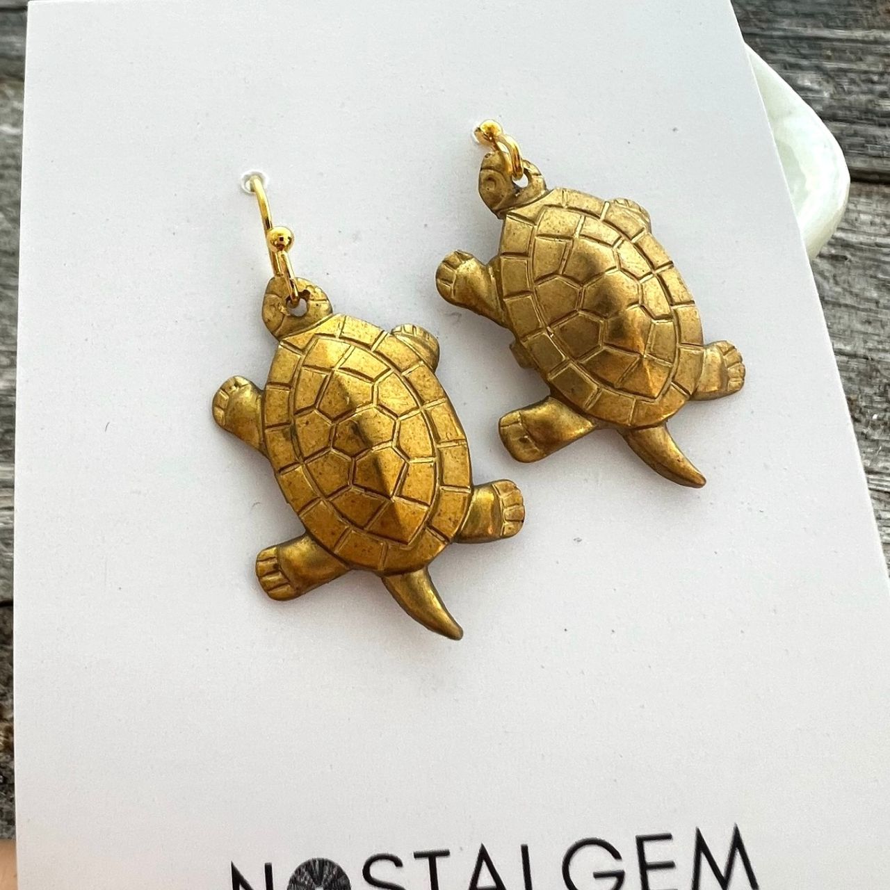 Vintage Turtle Slow But Sure Charm Earrings