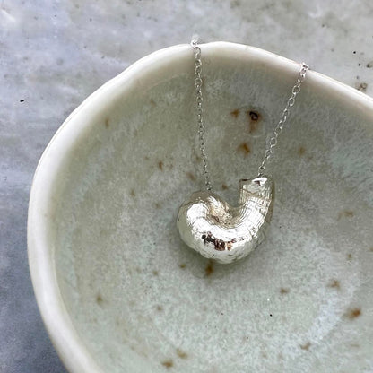 Silver Dipped Weathered But Wondrous Worm Snail Shell Necklace
