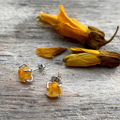Floragem Birthstone Stud Earrings - Yellow (November)